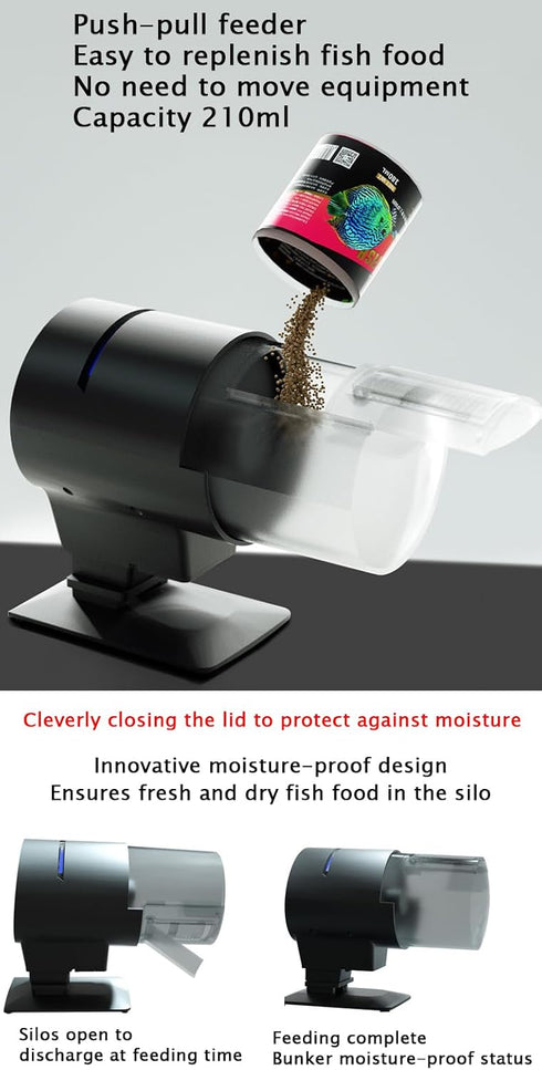 Fish tank feeder, Automatic fish feeder for aquarium, Pond fish feeder, Aquarium feeder, 210ML, Battery powered...