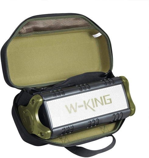 Hermitshell Hard Travel Case for W-King 50W Wireless Bluetooth Speakers (Black+Green)...