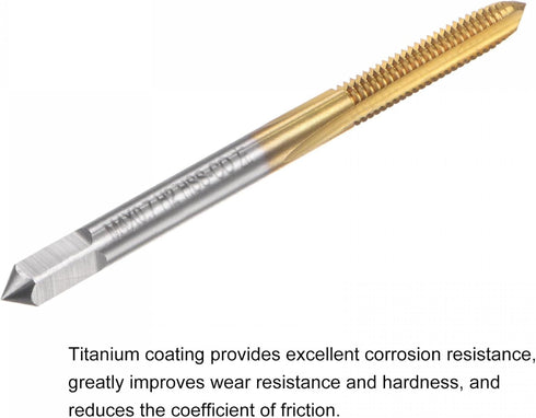 uxcell Straight Flute Taps, M4 x 0.7 Metric Left Hand Titanium Coated M35 Cobalt High Speed Steel Machine Tapping Screw Thread Milling Tap Machini...