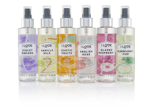 I Love Glazed Raspberry Scented Body Mist - Body Mist Fragrance - Long Lasting Body Spray with Natural Fruit Extracts - Raspberry and Vanilla - 5....