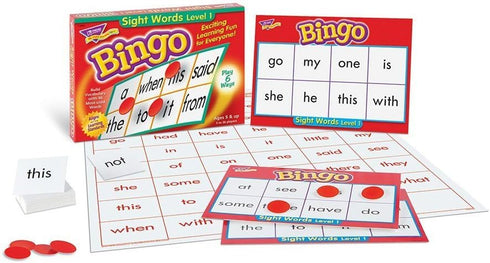 TREND ENTERPRISES: Sight Words Level 1 Bingo Game, Exciting Way for Everyone to Learn, Play 6 Different Ways, Great for Classrooms and at Home, 3 ...