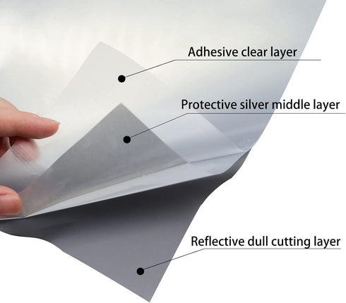 HTV Reflective Gray Vinyl Rolls Reflective Heat Transfer Silver 12Inch x 5Feet Iron On Vinyl for Cricut, T-Shirts DIY Design, Silhouette Cameo & H...