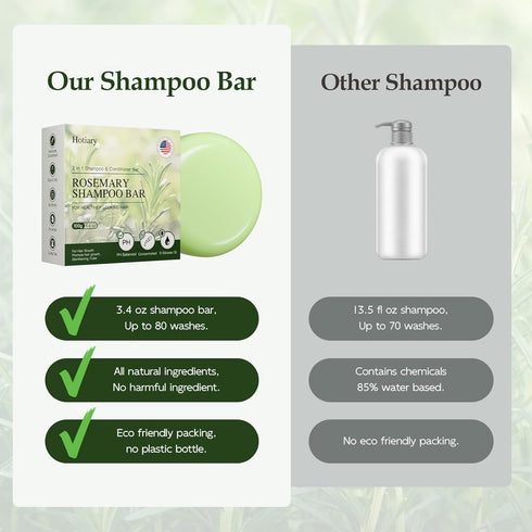 2 in 1 Rosemary Hair Regrowth Shampoo & Conditioner Bar, Prevent Hair Loss Deep Cleansing Rosemary Shampoo Bar for Fine & Oilly Hair & Scalp with ...