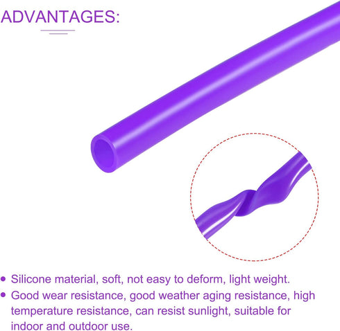 DMiotech 3/8"(9mm) ID 1/2"(12mm) OD 3.3 Feet Silicone Tube Purple Industrial Silicone Tubing for Water Air Pump...