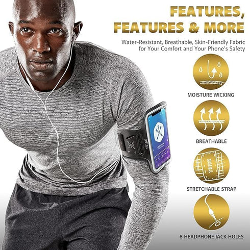 Waterproof Phone Armband Case Running Stand for iPhone Pro Max Plus Mini SE (13/12/11/X/XS/XR/8/7/6/5) Galaxy S Ultra Plus Edge Note (21/20/10/9/8...