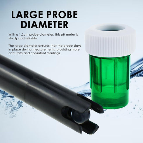 0-14 pH Electrode Probe, pH Meter with Replacement BNC Connector and 300cm Cable Sensor for ph Monitor Controller Tester Meter Kit Set for Aquariu...