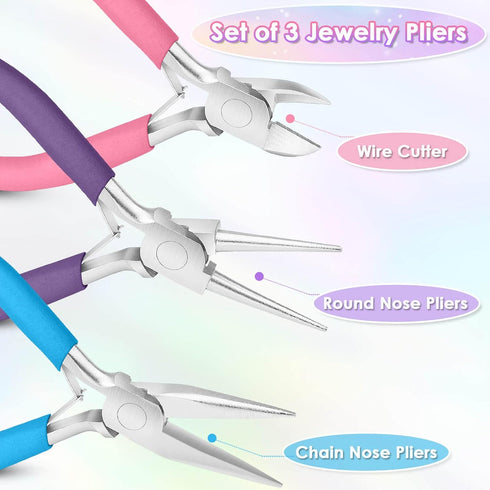 Jewelry Pliers Set - Needle Nose, Round Nose and Wire Cutters for Jewelry Making, Repair and Crafts...