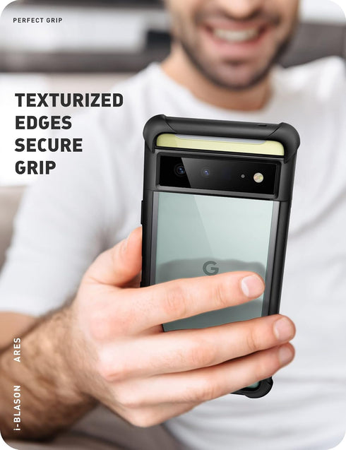 i-Blason Ares Clear Protective Case for 6.4-Inch Google Pixel 6 (2021), Black...