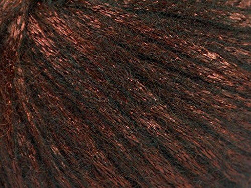 Rock Star, Dark Copper, Black, Shiny, Soft Nylon, Merino Wool, Acrylic Blend Yarn, 50 Gram......
