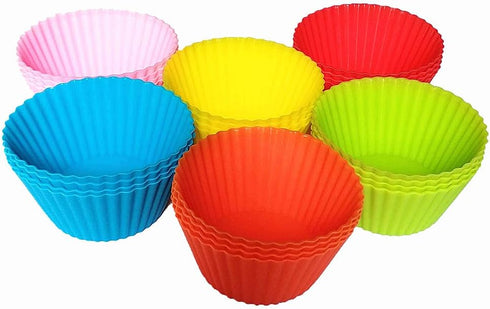 24 Pack - Silicone Baking Muffin Cup Cupcake Liners Molds Set...