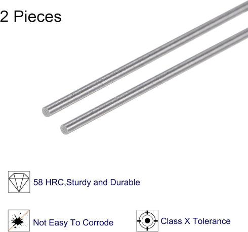 2pcs 0.0039" Pin Gage 0.1mm Diameter Metric Tolerance 0.001mm Class X Plug Gage Pin, Bearing Steel Go No-Go Plug Gage...