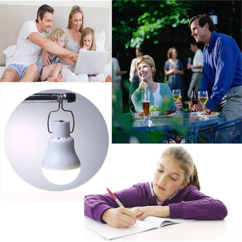 Solar Powered Lamp Portable Led Bulb Lights Solar Energy Panel Led Lighting for Camp Tent Night Fishing Emergency Lights Flash 350LM(Pack of 2)...