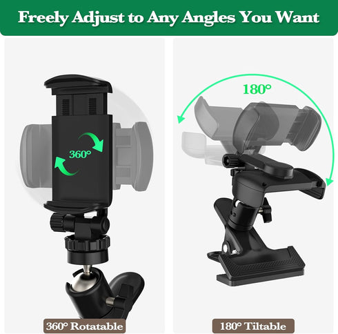 MoKo Phone Stand Golf Cart Mount, Cell Phone Holder Golf Analyzer Accessories for Recording Golf Swing Multi Angles Clip Holder for Live Streaming...