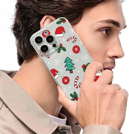 Christmas Case for iPhone 14 Pro Max 6.7'', Cute Xmas Tree Snowman Elk Snowflake Reindeer Gift Santa Pattern Clear Thin Slim Soft Lightweight TPU ...