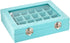 MeJell 24 Slot Velvet Glass Jewelry Box Organizer Rings Earrings Tray Display Storage Case...