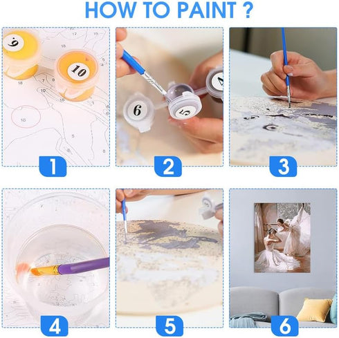 SKRYUIE Paint by Numbers Snowy Mountain for Adults, Acrylic Oil Painting by Numbers Kits Landscapes for Beginner with Paintbrushes Brushes Paintwo...