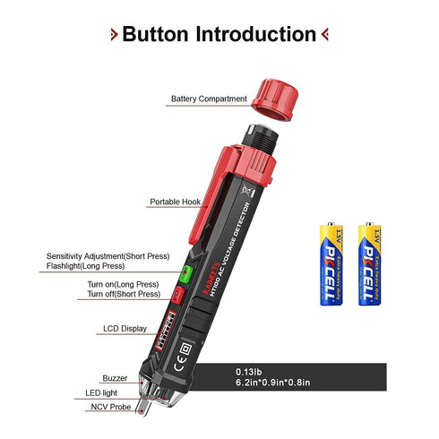 SABER Voltage Tester/Non-Contact Voltage Tester with Dual Range AC 12V-1000V/48V-1000V, Live/Null Wire Tester, Electrical Tester with LCD Display,...