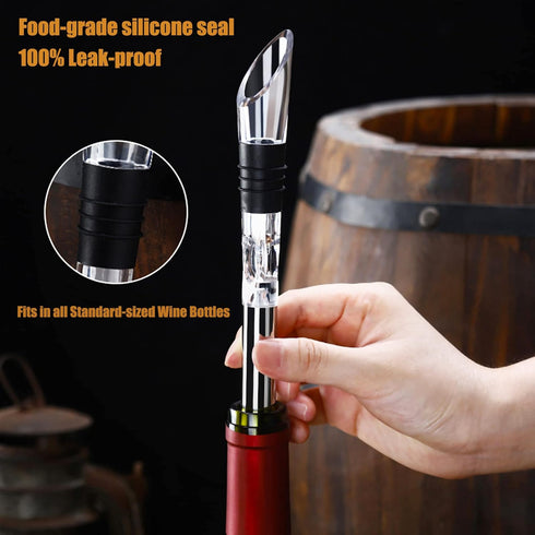 3-in-1 Stainless Steel Wine Chiller with Wine Aerator and Wine Pourer, Wine Chiller Stick Wine Chiller Rod Fits in all Standard-sized Bottles, for...