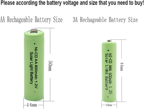 QBLPOWER Ni-CD AA 800mAh 1.2V Rechargeable Battery for Solar Outdoor Lights Lamp Garden Yard Lawn(8 Pieces)...