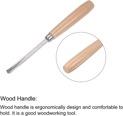 uxcell Wood Chisels Carving Knife, 10mm Chrome Plated 45# Carbon Steel Triangle Tip Woodworking Hand Tool Graver 165mm (6.5-Inch) Length...