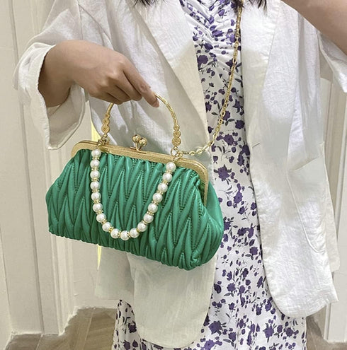 Solyinne Womens Clutch Purse Pearl Evening Bag Envelope Evening Bridal Wedding Party Club Purses Crossbody Handbags...