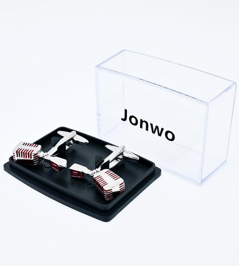 Silver Singer's Microphone Men's Cufflinks In Gift Case Novelty Stand Microphone Cufflinks for Men Jewelry for Wedding Party Business Birthday Ann...