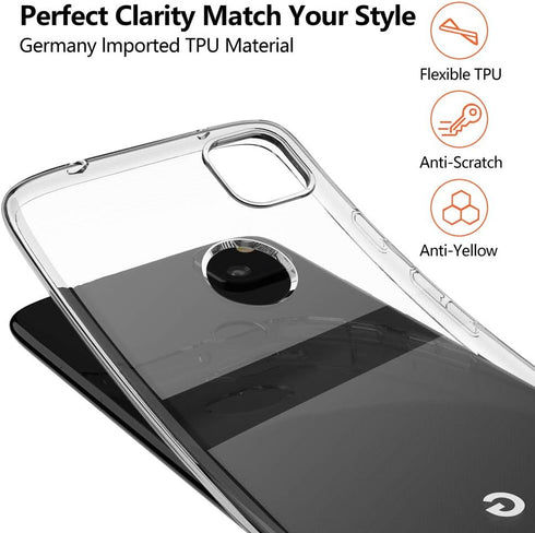 SNOSHO for Google Pixel 4a Case,Slim Thin Soft Skin Silicone Flexible TPU Gel Anti-Scratch Shockproof Protective Case Cover for Pixel 4a [NOT Comp...