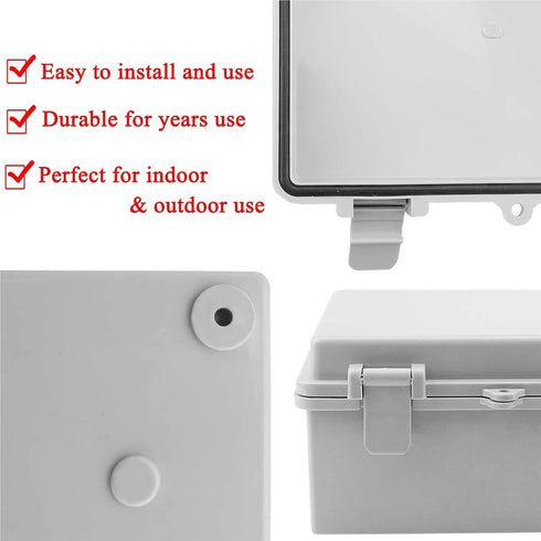 Sunnyglade ABS Plastic Dustproof Waterproof IP65 Junction Box Universal Durable Electrical Project Enclosure with Lock (3.9"x7.9"x2.8")...