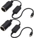 USB C Male to 12V Adapter, USB to Car Cigarette Lighter Socket Converter Cable 2Pack......