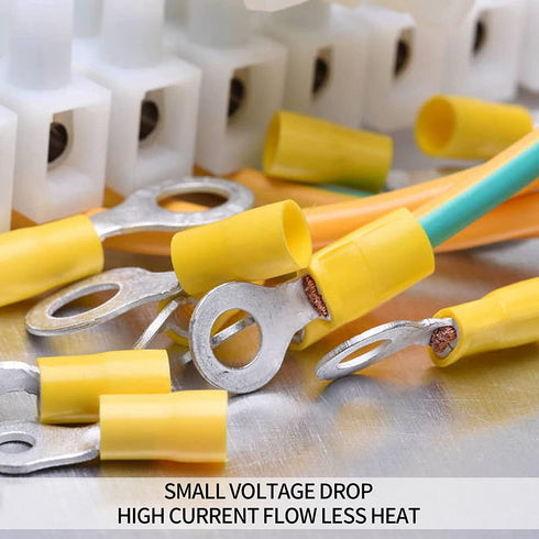 200 Pcs Mixed Quick Disconnect Electrical Ring Terminals, Insulated O Ring Crimp Terminals Connectors, Electrical Wire Crimp Terminals Connectors ...