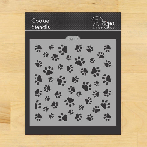 Mini Dog Paws Allover Cookie and Craft Stencil by Designer Stencils...