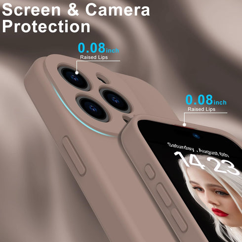 DEENAKIN Designed for iPhone 15 Pro Case with Screen Protector - Enhanced Camera Protection - Smooth Baby Skin-like Feel Silicone Cover - Slim Fit...