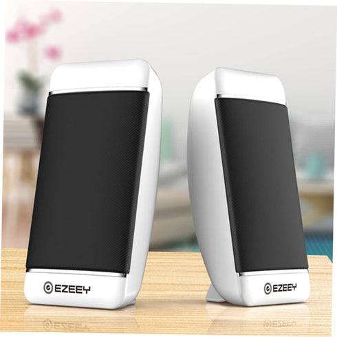 Mobestech Computer Speakers 2pcs Portable Notebookwhite Wired Sound Powered Speakers for Desktop Mini Speaker Multimedia Loudspeaker USB Stereo Co...