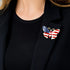American Flag Pin Butterfly Pins Enamel Butterfly Brooch Pin Simulated Pearl Gold Tone United States American Flag, Suitable for Men and Women Bir...