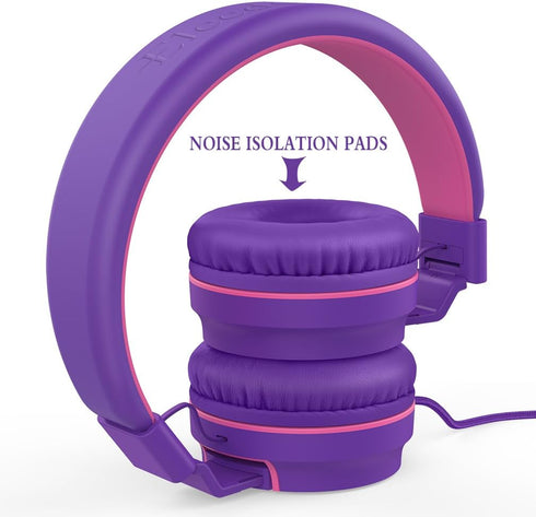 ELECDER i36 Kids Headphones Children Girls Boys Teens Foldable Adjustable On Ear Headphones 3.5mm Jack Compatible Cellphones Computer Kindle MP3/4...