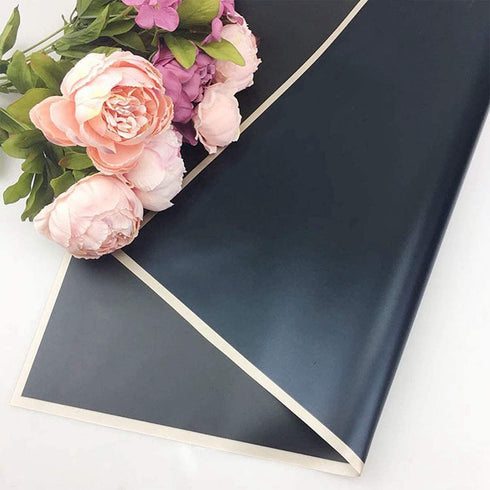 Goviw Floral Wrapping Paper 20 Sheets Waterproof wrap paper 22.5x22.5 inch(Black&Gold Edge) + 12 pcs 3D golden butterfly stickers DIY Crafts Flora...