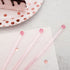 100-PCS Pink Glitter Plastic Swizzle Sticks, Crystal Cake Pops, Cocktail Coffee Drink Stirrers, Lolipop Stick for Valentines Day Christmas Party, ...