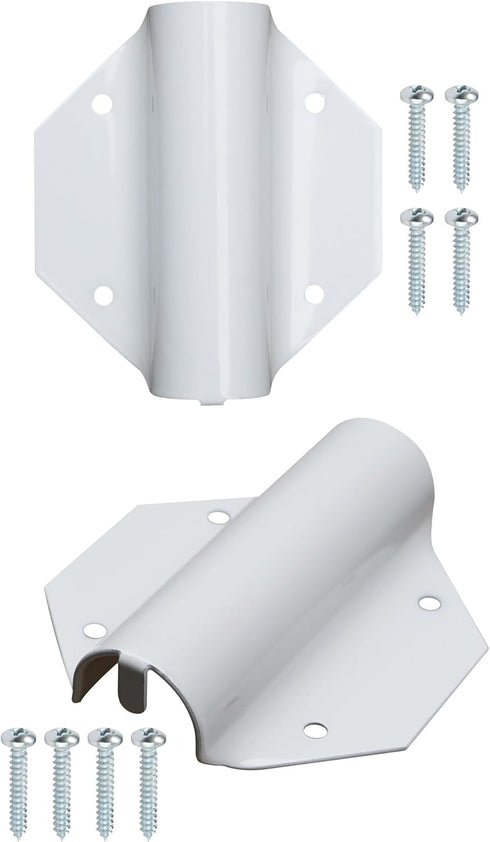 2 Pack Side Mount Flag Pole Holder, Flag Bracket, Allows The display of 1" flagpoles on to The sides of doorways, White Powder Coated Steel, Side ...