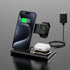 3 in 1 Foldable Charging Station for Apple Products,Fast Wireless Charger Travel Dock Adapter&Light for iPhone 15/14/13/12/11/X/XS/XR 8,iWatch Ult...