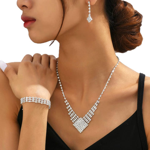 Coucoland Bridal Jewelry Set for Wedding - 4 In 1 Sets Evening Bags for Women Rhinestone Formal Clutch Purses Accessories...