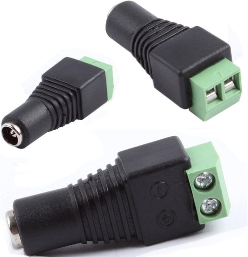DC Power Jack Plug Adapter Barrel Connector 20 Pairs 12V Male and Female 2.1xx5.5mm for CCTV Security Camera System, LED Strip...
