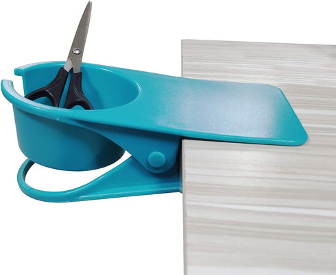 Drink Cup Holder Clip - Home Office Table Desk Side Huge Clip Water Drink Beverage Soda Coffee Mug Holder Cup Saucer Clip Design (New Blue)...