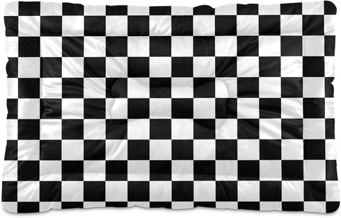 Checkerboard Pet Bed Pad Soft Dog Bed Mat with Anti-Slip Bottom, Machine Washable Crate Pad Mattress for Dog Sleeping...