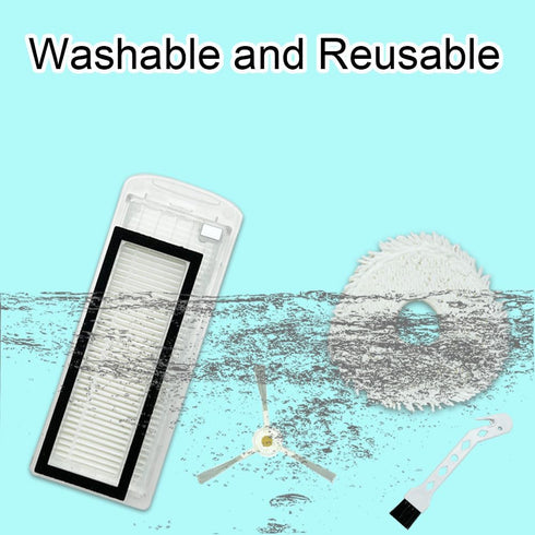 Replacement Parts Accessories for Robot Sweeping Narwal T10 Vacuum Cleaner, 4 Mop Cloth 2 filters 4 side brush Parts...