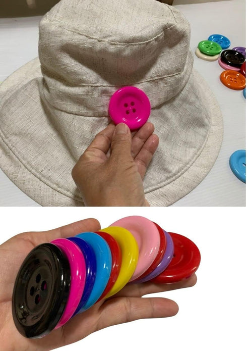 2 inch (50 mm) Large Resin Craft Flatback Button 4 Holes Multicolor 15 Pcs for Crafts Making, Clothes Sewing and DIY Projects, Scrapbook...