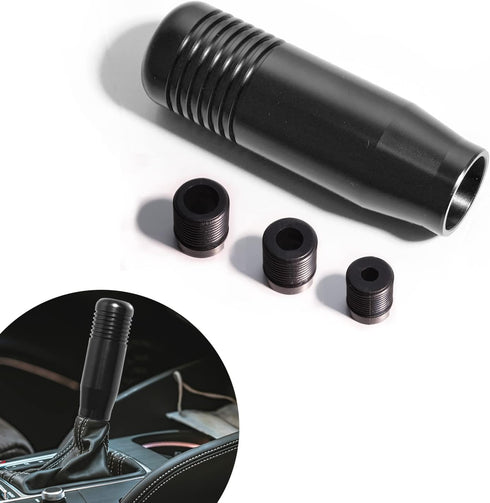 3.3Inch/8.5cm Aluminum Alloy Shifter knob Universal Gear Shifter Knobs with Adapter Fits Most Car(Black)...