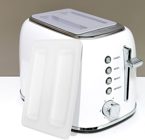 Silicone Toaster Dust Cover 2 Slice Toaster Lid Electric Bread Maker Upper Cover Toaster Machine Top Cover for Bread Machine Part Accessories ?Whi...