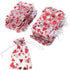 100pcs Love Heart Gift Bags Candy Bags Jewelry Packaging Wedding Gift Pouch Drawstring Bags for Valentine's Day Wedding Festival Party Supply...