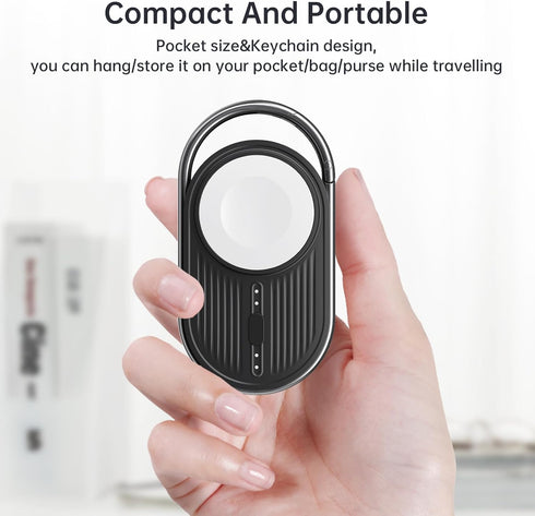 Portbale Charger for Apple Watch -YoFew Wireless Magnetic iWatch Charger 1200mAh Power Bank Travel Keychain Accessories for Apple Watch Series 9/8...