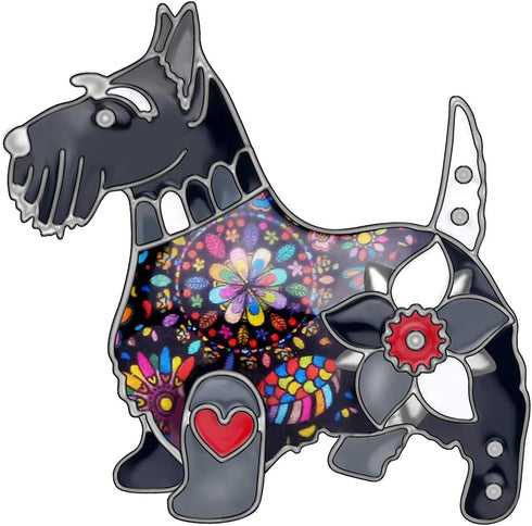 6 Colors Cute Scottish Dog Brooch Pins Dress Clothes Jewelry Gifts Dog Collection for Women Girls...